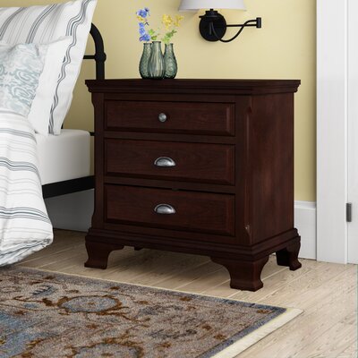 Plattsburgh 3 - Drawer Solid Wood Nightstand in Cherry