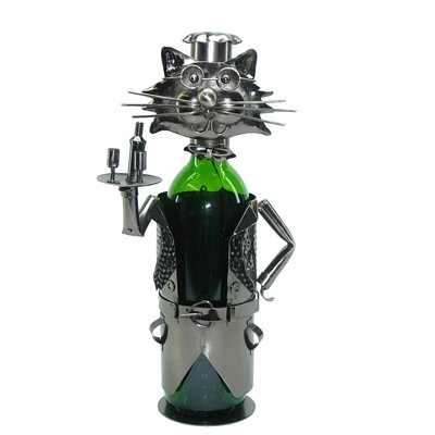 Cat Server 1 Bottle Tabletop Wine Bottle Rack by Wine Bodies