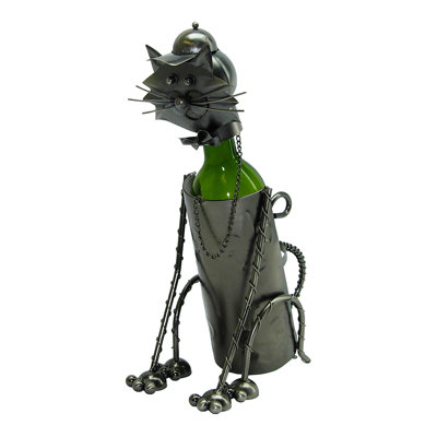 Sitting Cat 1 Bottle Tabletop Wine Bottle Rack by Wine Bodies
