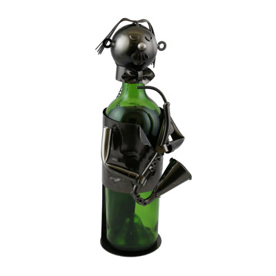 Saxophone Player 1 Bottle Tabletop Wine Bottle Rack