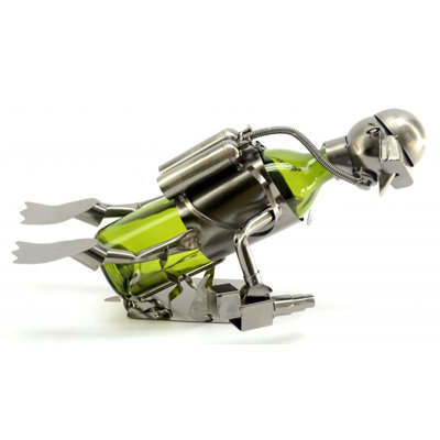 Scuba Diver 1 Bottle Tabletop Wine Bottle Rack