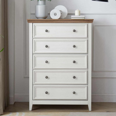 Modern 5 Drawers Dresser Chest Storage Solution For Living Room by Lark Manor