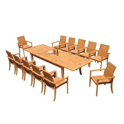 Algrave Rectangle 12 - Person 122" Long Teak Dining Set