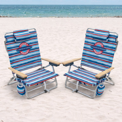 Tommy Bahama 5-Position Classic Lay Flat Backpack Beach Chair 2 Pack