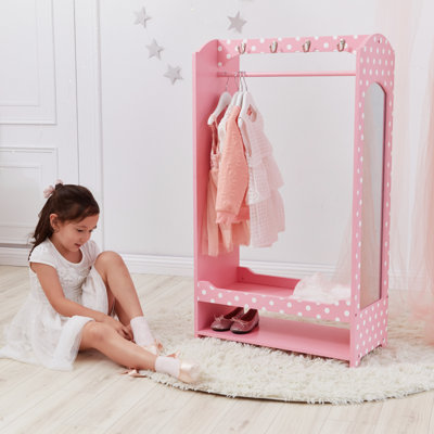 Teamson Kids Wooden Mirrored Open Armoire with Two Shelves by Teamson Kids