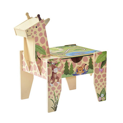 Teamson Kids Jungle Giraffe 2-In-1 Wooden Activity Table + 23Pc & 1 Car Included by Teamson Kids