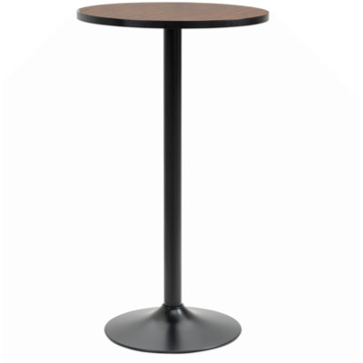 Bronis 42" H Bar Height Round Bar Table, Rustic Industrial Pub Table, Elm Wood Top Bistro Table With Metal Base by 17 Stories