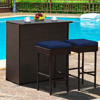 Topbuy Bar Set with Iron Frame and Wicker by Topbuy
