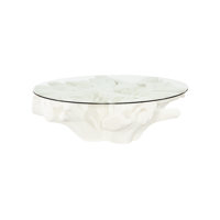 White Stone Sono Cast Root Coffee Table, With Glass by Phillips Collection