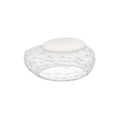 Wire Mesh Stone Stool with Cushion