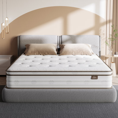 SOGO Gel Memory Foam Hybrid Mattress with Pocket Springs, Medium Comfort, Pressure Relief and Motion Isolation, CertiPUR-US Certified, 100-Night Trial by TEQSLI