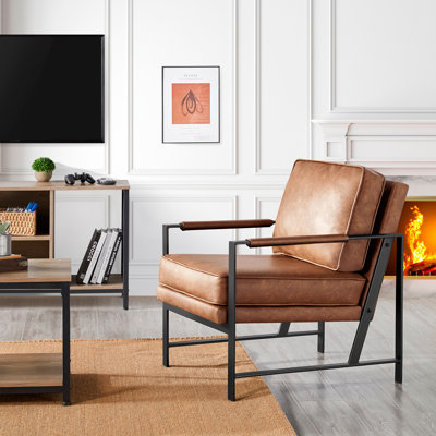 25.5" W Upholstered Armchair with Removable Seat & Back Cushion by Trent Austin Design