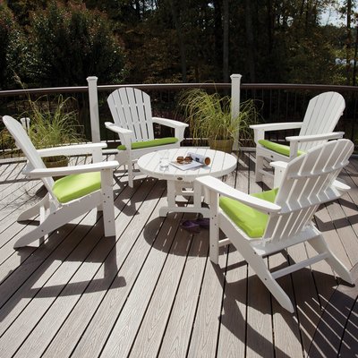 POLYWOOD Yacht Club Shellback 5-Piece Adirondack Conversation Group by Trex Outdoor