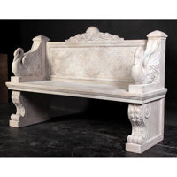 Neoclassical Swan Resin Outdoor Bench by Design Toscano