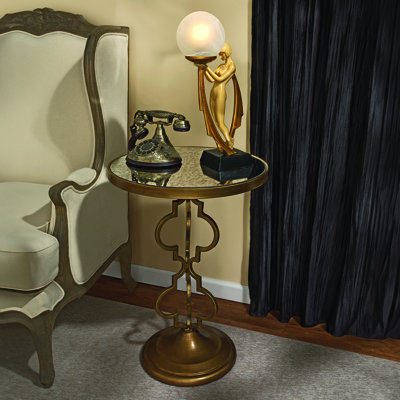 Film Noir Art Deco Mirrored End Table by Design Toscano