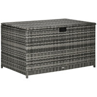 Outsunny 113 Gallon Deck Box, Rattan Outdoor Storage Box, Waterproof Storage Container For Indoor, Patio Furniture Cushions, Pool Toys, Garden Tools by Tryimagine