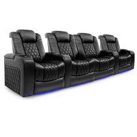 Valencia Tuscany Home Theater Seating | Premium Top Grain Italian Nappa 11000 Leather, Power Reclining, Power Lumbar Support, Power Headrest (Row Of 4 by Valencia Theater Seating
