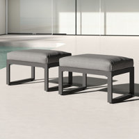 Brandtley Outdoor Aluminium Bench And Two Ottomans by Green4ever