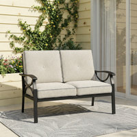 Dorisann Outdoor Metal Loveseat Coffee by Red Barrel Studio