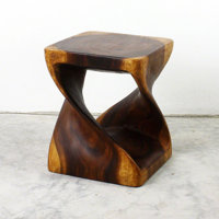 Lawncrest Solid Wood Abstract End Table by Union Rustic