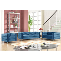 Rebekah 3 Piece Velvet Living Room Set