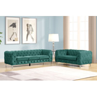 Julissa 2 Piece Velvet Living Room Set by USLivings