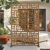 72" H x 47" W Metal Privacy Screen, Outdoor Privacy Screens - Decorative Outdoor Divider with Stand, Outdoor privacy Panels for Balcony & Patio by UFURYRIDE