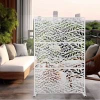 72" H x 47" W Metal Privacy Screen, Outdoor Privacy Screens - Decorative Outdoor Divider with Stand, Outdoor privacy Panels for Balcony & Patio by UFURYRIDE