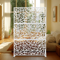 72" H x 47" W Metal Privacy Screen, Outdoor Privacy Screens - Decorative Outdoor Divider with Stand, Outdoor privacy Panels for Balcony & Patio by UFURYRIDE