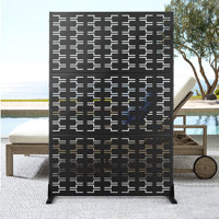 72" H x 47" W Metal Privacy Screen, Outdoor Privacy Screens - Decorative Outdoor Divider with Stand, Outdoor privacy Panels for Balcony & Patio by UFURYRIDE