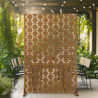 72" H x 47" W Metal Privacy Screen, Outdoor Privacy Screens - Decorative Outdoor Divider with Stand, Outdoor privacy Panels for Balcony & Patio by UFURYRIDE
