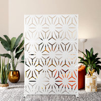 72" H x 47" W Metal Privacy Screen, Outdoor Privacy Screens - Decorative Outdoor Divider with Stand, Outdoor privacy Panels for Balcony & Patio by UFURYRIDE