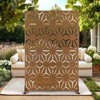 72" H x 47" W Metal Privacy Screen, Outdoor Privacy Screens - Decorative Outdoor Divider with Stand, Outdoor privacy Panels for Balcony & Patio by UFURYRIDE
