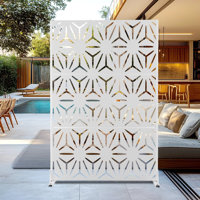 Metal Privacy Panel Set, 4’W x 6’H – Freestanding or Wall-Mount, Outdoor Privacy Screen for Indoor & Outdoor Use by UFURYRIDE