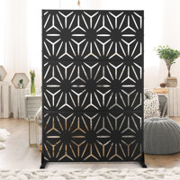 Metal Privacy Panel Set, 4’W x 6’H – Freestanding or Wall-Mount, Outdoor Privacy Screen for Indoor & Outdoor Use by UFURYRIDE