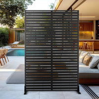 Metal Privacy Panel Set, 4’W x 6’H – Freestanding or Wall-Mount, Outdoor Privacy Screen for Indoor & Outdoor Use by UFURYRIDE