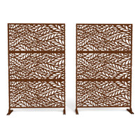 Stanaford 6.3 ft. H x 4 ft. Outdoor Metal Standing Privacy Screen with Flat Pattern Design by Pia Ricco