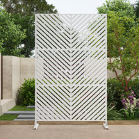 Pacifa Series 6 ft. H x 4 ft. W Metal Privacy Screen With Stripe Pattern by UIXE