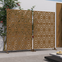 Pacifa Series 6 ft. H x 4 ft. W Leave Pattern Metal Privacy Screen With Wider Feet by UIXE