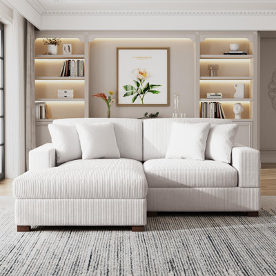 83.5"W 2 - Piece Modern Upholstered Modular Sectional Sofa with Solid Wood Leg by Pia Ricco
