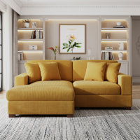 83.5"W 2 - Piece Modern Upholstered Modular Sectional Sofa with Solid Wood Leg by Pia Ricco