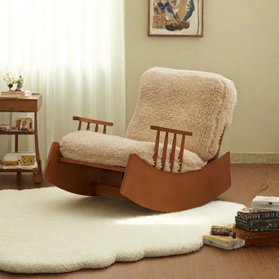 Modern Upholstered Solid Wood Rocking Chair