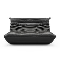 Armless Large Faux Leather 2-Seat Bean Bag Sofa Comfy Lazy Floor Sofa by Trule