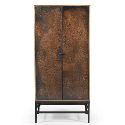 Balthazar Cabinet With Contemporary Multi-colored Dark Copper Tone Iron Doors by MOTI Furniture