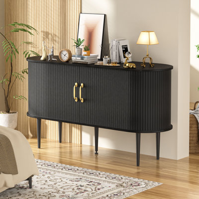 54’’ Accent Cabinet with Tambour Doors, Sideboard Buffet Cabinet with Storage Cabinet by Veikous