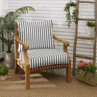 Parkchester Striped Seat/Back Outdoor Lounge Chair Cushion by Ebern Designs