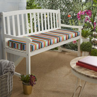 Stripe Indoor/Outdoor Sunbrella Bench Cushion by Rosecliff Heights