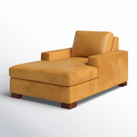Jonie Genuine Leather Chaise by Joss & Main