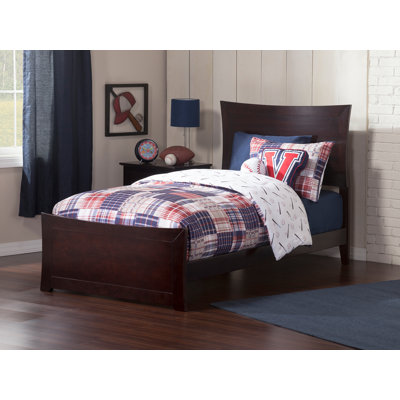 Daury Twin Solid Wood Panel Bed by Harriet Bee