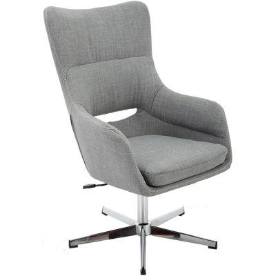 Harrison Carlton Executive Chair 18" High Stationary Office Chair in Gray with 360-Degree Swivel Spin